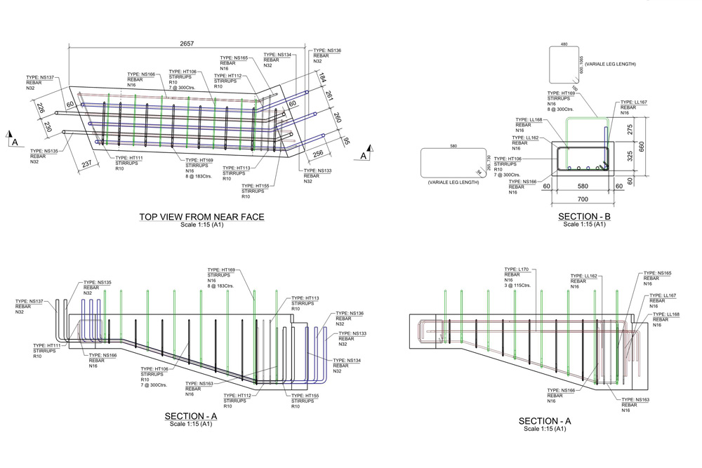 Precast beam Detailing Services by Advenser Drawing for precast beam